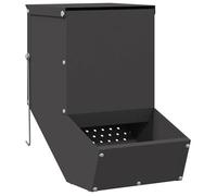 Distributeur de nourriture pour lapins - vidaXL - Noir - Acier laminé à froid - 17,5 x 26 x 28,5 cm - Capacité 1,5 kg