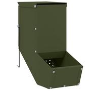 Distributeur de nourriture pour lapins - vidaXL - Vert olive - Acier laminé à froid - 12,5 x 26 x 28,5 cm
