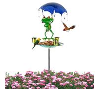 Distributeur de Nourriture pour Oiseaux d'Extérieur - Bain d'oiseaux en Métal Résistant aux Intempéries,Accessoires Rétro pour Jardin Et Pelouse - Design Élégant Et