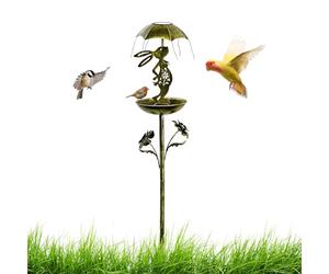 Distributeur de Nourriture pour Oiseaux d'Extérieur - Décoration Maison Forme Lapin | Décor De Jardin Lapin | Adapté aux Perruches, Canaris, Conures et Pelouses ou Massifs Fleuris