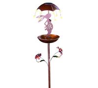 Distributeur de Nourriture pour Oiseaux d'Extérieur - Mangeoire Solaire Lapin avec Piquet Lumineux - Décor De Jardin Lapin,Adapté aux Perruches, Canaris, Conures et Pelouses ou Massifs Fleuris