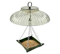Distributeur de nourriture pour oiseaux - Distributeur anti-écureuil pour nourrir les oiseaux sauvages - Boîtier en métal lourd avec mécanisme de verrouillage et revêtement résistant aux intempéries