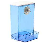 Distributeur de nourriture pour oiseaux - Distributeur de nourriture anti-éclaboussures pour perroquets - Cage à vis - Conteneur transparent anti-déversement