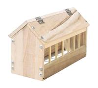 Distributeur de nourriture pour oiseaux, en bois en forme de maison pour volailles, sans gaspillage, convient pour poulaillers, fermes, canards, coqs et jardins