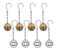 Distributeur de Nourriture pour Oiseaux - Résistante Aux Intempéries Métal 8 Pièces - Support pour Boules de Graisse et Station de Nourrissage,pour Terrasse Jardin Balcon Parc Finches Robins Sparrows