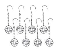 Distributeur de Nourriture pour Oiseaux,Résistante Aux Intempéries Métal 8 Pièces - Support pour Boules de Graisse et Station de Nourrissage - pour Chardonnerets