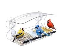 Distributeur De Nourriture pour Oiseaux Transparent pour Fenêtre, en Acrylique Transparent pour Observation, Boîtier Alimentaire en Acrylique Amovible Etanche pour Observation Intérieure des Oiseaux