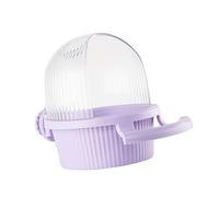 Distributeur de nourriture pour perroquets avec couvercle à moitié ouvert pour un accès et un entretien faciles