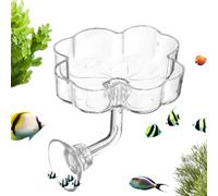 Distributeur de Nourriture pour Poisson,Plateau Nourrisseur Aquarium À Ventouse En Forme De | Bol De Nourriture Transparent Pour Bac À Poisson - Pour Tortue, Betta, Tetra, Crevette, Eau Douce, Eau Sal