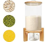 Distributeur de nourriture sèche 7,5L Récipient de stockage des aliments Récipient de stockage des céréales Distributeur de riz avec verre de contrôle Etanche à l'air