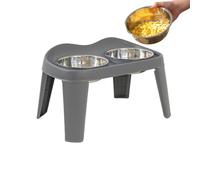 Distributeur de nourriture surélevé pour chien - Support de la santé articulaire - Double gamelle pliable - Plateau en acier inoxydable anti-fuite - Mallette d'accessoires en polypropylène - Gamelle