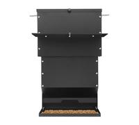 Distributeur de nourriture suspendu avec couvercle étanche, grand volume de 27 kg, seau de nourriture sur pied pour cerfs, vaches, moutons, mangeoire en métal robuste pour la chasse, la mangeoire