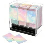 Distributeur de Pack de Cartes,Organisateur de Cartes 3 Fentes - Boîtier de Rangement Acrylique pour Protéger et Exposer les Decks | Organisation sur Étagère Bureau ou Domicile