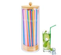 Distributeur De Paille - Distributeur De Paille Avec Couvercle | Boire Distributeurs De Pailles | SCAPRAWS RESPECTURE DE RESPECTURE TRANSPARENT | Distributeurs De Comptoirs Polyvalents Imperméables