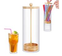 Distributeur de paille - Étui de rangement polyvalent pour paille, design résistant aux éclaboussures, organiseur de station de service léger, récipient de table élégant | Idéal pour les jus de fruits