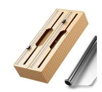 Distributeur De Papier Aluminium - Boîte De Rangement pour Coupe-Emballage, Support Organisateur De Cuisine, Distributeur De Film en Bois | Porte-Papier De Cuisine