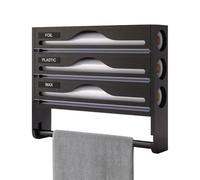 Distributeur De Papier Avec Cutter | Distributeur Organisé Pour Envelopper,Organisateur Multifonctionnel Pour Économie D'espace Dans Appartement Maison Réfrigérateur