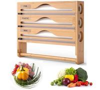 Distributeur de papier d'aluminium, organisateur mural de cuisine, 5 en 1, solution de manipulation facile du film et des emballages