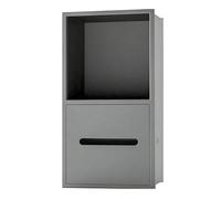 Distributeur de papier essuie-tout encastré avec plateforme de rangement et grande ouverture pour usage commercial et domestique