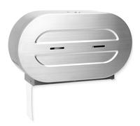Distributeur de papier toilette double Jumbo - Support mural commercial double rouleau en acier inoxydable avec broches amovibles pour plusieurs tailles de noyau, convient aux rouleaux de 22,9 cm