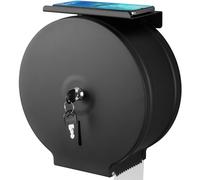 Distributeur de Papier Toilette Jumbo Commercial, Support Mural en Acier Inoxydable, 22,9 cm, Distributeur de Papier Toilette avec clé de Verrouillage (Noir)