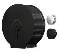 Distributeur de papier toilette Jumbo (noir), support mural de papier toilette industriel, qualité commerciale, distributeur de salle de bain verrouillable en acier inoxydable pour rouleaux de 22,9 cm