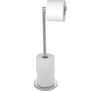 Distributeur de papier toilette sur pied 2 en 1 WENKO Inox brillant Salle de bains WC invités Papier toilette