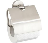 Distributeur de papier toilette WENKO Cuba Matt avec couvercle - zamac inoxydable, 13,5 x 13,5 x 4 cm