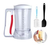 Distributeur de Pate 900ML Plastique Distributeur Pate a Crepe avec échelle Poignée Compressible Verseur de Pate a Gateau pour Crêpes, Gaufres, Cupcakes