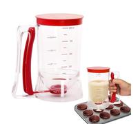 Distributeur de pâte à crêpes, récipient de mélange portable, outil verseur anti-fuite de 900 ml, séparateur de pâte de précision avec échelle de mesure, distributeur à presser pour cupcakes et