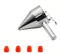 Distributeur de pâte en acier inoxydable Seau à huile avec support, distributeur d'entonnoir en acier inoxydable, Cupcake, crêpes, pâte, boule de poulpe, outil cuisson cuisine, 600/1200ML(600ML)