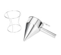 Distributeur de pâte en acier inoxydable Seau à huile avec support, distributeur d'entonnoir en acier inoxydable, Cupcake, crêpes, pâte, boule de poulpe, outil cuisson cuisine, 600/1200ML(600ml)