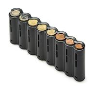 Distributeur de pièces Euro avec billet, ceinture et organisateur - Pack de porte-monnaie, Noire, 8 monedas, Trieur de pièces