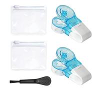 Distributeur de Pilules en 2 Parties Avec Brosse, 2 Poches à Fermeture Éclair, Perforateur, Boîte de Rangement, Aide au Dosage