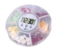 Distributeur de pilules - Peut contenir des vitamines, des huiles de poisson, des médicaments, des pilules de voyage avec minuterie et lumière LED, gestion médicale portable avec fonction
