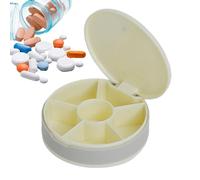 Distributeur de pilules portable, organisateur de pilules | Trousse de planificateur de pilules avec design de compartiment rond,Agenda quotidien de la médecine, étui portable, sigi