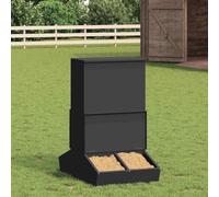 Distributeur de Porcs en Acier Noir 82 x 51 x 91,5 cm pour Nourriture | 20kg capacité, portes aimantées, étanche, usage intérieur et extérieur, nettoyage facile avec chiffon sec