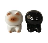 Distributeur de porte--dents - Étui en céramique pour chat siamois, récipient de rangement pour -dents, figurines de chat décoratives mignonnes, accessoires de bureau, apéritif de nettoyage de