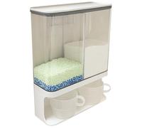 Distributeur de poudre à lessive | Distributeur de poudre à lessive, 3000 ml, 2 grilles, imperméable, anti-poussière, détergent transparent, récipient mural avec 2 tasses
