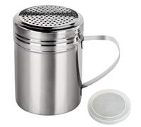 Distributeur de poudre Shaker en acier inoxydable mat avec poignées | Dosage précis pour la cuisson du café. La construction en acier inoxydable de qualité alimentaire assure une longue durée de