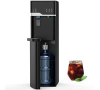 Distributeur de refroidisseur d'eau auto-nettoyant et machine à glaçons, chargement par le bas pour 15 litres, 3 réglages de température, capacité de glace quotidienne de 10 kg, veilleuse, alerte de