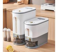 Distributeur de riz de 5 kg, conteneurs de céréales scellés résistants à l'humidité, distributeur de céréales avec couvercle avec tasse à mesurer et cadran horaire, design transparent visible, sans