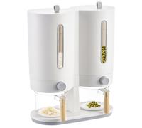 Distributeur De Riz De Cuisine,Conteneur Scellé de Distribution par Pression de 5 kg | Distributeur De Riz À Double Seau Pour Comptoir | Pour Garde-Manger Comptoir Céréales Soja Haricots Verts Farine