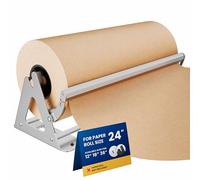 Distributeur de Rouleau de Papier et Cutter - Distributeur de Papier Kraft, congélateur et Boucher Robuste - Antidérapant et Montage Mural (61 cm) (jusqu'à 304,8 m)