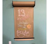 Distributeur de rouleau de papier kraft, distributeur de papier kraft robuste - 50 m - Rouleau de papier kraft marron inclus - Pour liste de courses, projets artistiques, décoration murale (Width 45