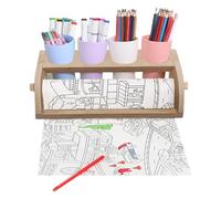 Distributeur de Rouleaux de Papier - Support de Rangement de Table en Bois de Grande capacité - Chevalet d'art Portable | Organisateur de Fournitures d'art utile pour Les, pour Dessiner