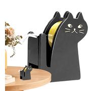 Distributeur de ruban adhésif en bois en forme de chat - Charmant rouleau de ruban adhésif de bureau avec bord de coupe lisse, fournitures de bureau sur le thème des animaux mignons | Coupe améliorée