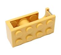 Distributeur de ruban adhésif mignon, coupe-ruban en forme de mini bloc de construction, support d'autocollant de bureau à coupe facile, accessoire de bureau élégant pour (Jaune)