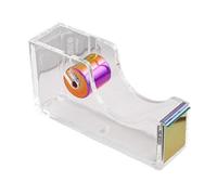 Distributeur de ruban adhésif robuste avec technologie de bords déchirés et base stable pour l'école, le bureau, les travaux manuels, l'efficacité de la chambre, organiseurs de bureau or rose