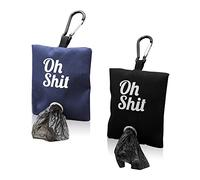Distributeur de Sacs à Déjections Canines de 2 Couleurs, Support Portable pour Laisse, Avec Clip en Métal pour la Marche, la Course à Pied Ou l'Accessoire Extérieur (Noir, Bleu)